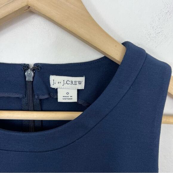 J by J Crew Navy Ponte Work Sleeveless Sheath Dress 0 - Picture 4 of 10